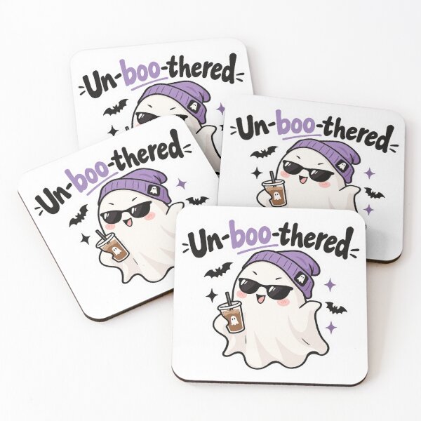 Item preview, Cool Un-boo-thered Ghost with Sunglasses and Coffee designed and sold by Snikdha.
