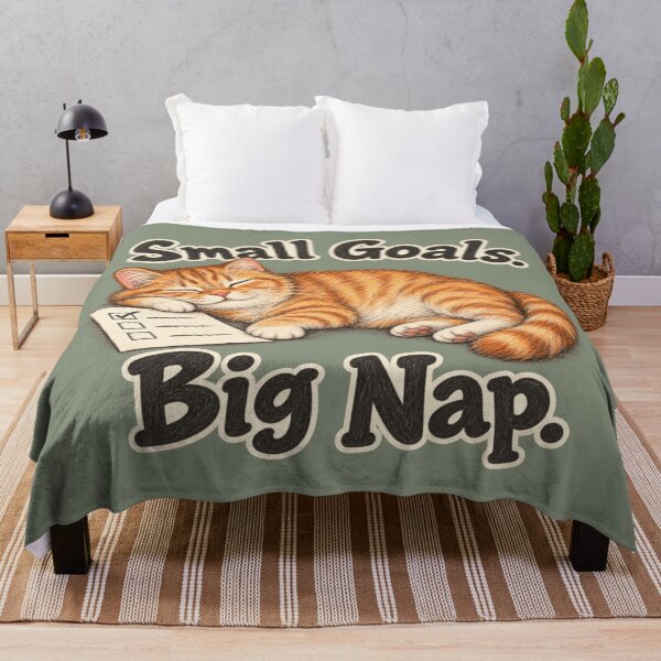 Item preview, Small Goals Big Nap Cat designed and sold by ChirpInc.