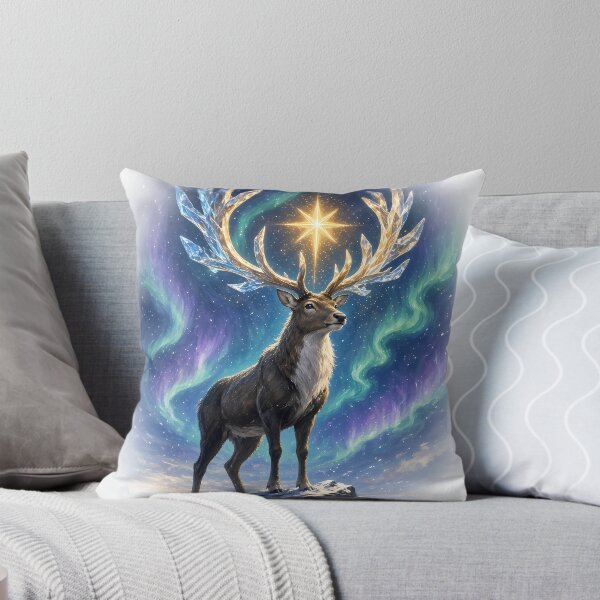 Item preview, Crystal Antler Reindeer Northern Lights All Over Print designed and sold by Tomasz Raszka.