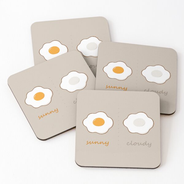 Item preview, Sunny and Cloudy Egg - Cute Daily Mood Fried Egg designed and sold by zue la vie.