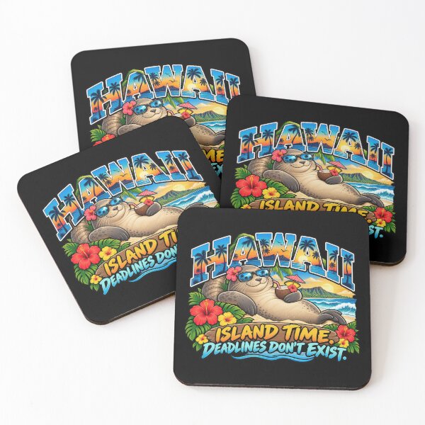 Item preview, Hawaii Island Time Deadlines Don't Exist Funny Monk Seal Tropical Beach designed and sold by TheTrendsDesk.