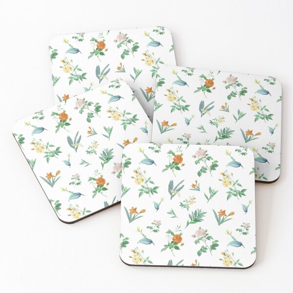 Item preview, Vintage Botanical Orange Roses and Green Leaves designed and sold by Mellowtint Studio.