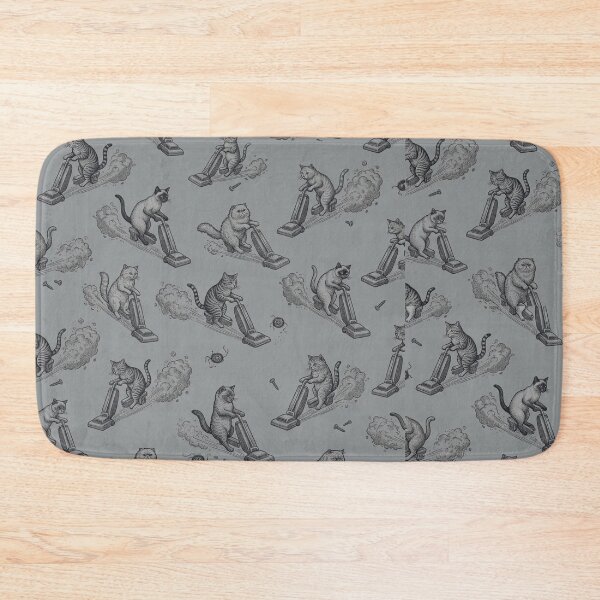 Item preview, Vacuum Biker Cat Seamless Pattern Funny Cat vs Vacuum Wild Pattern Gift designed and sold by FurRealStudioCo.