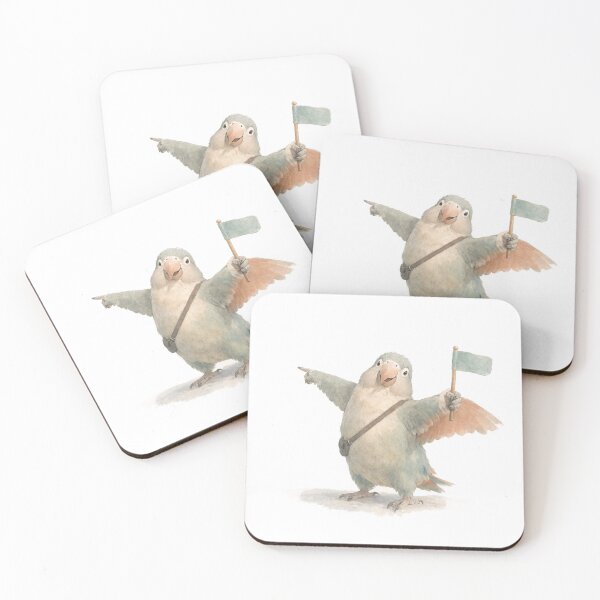 Item preview, Parrot Tour Guide Holding Flag Watercolor designed and sold by DoodleMenagerie.