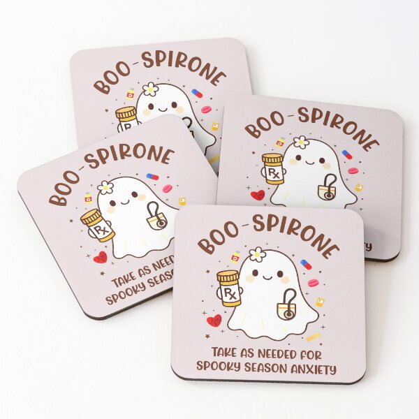 Item preview, Boo Spirone Funny Pharmacy Ghost Halloween Anxiety Pun designed and sold by HieuarsaWorks.