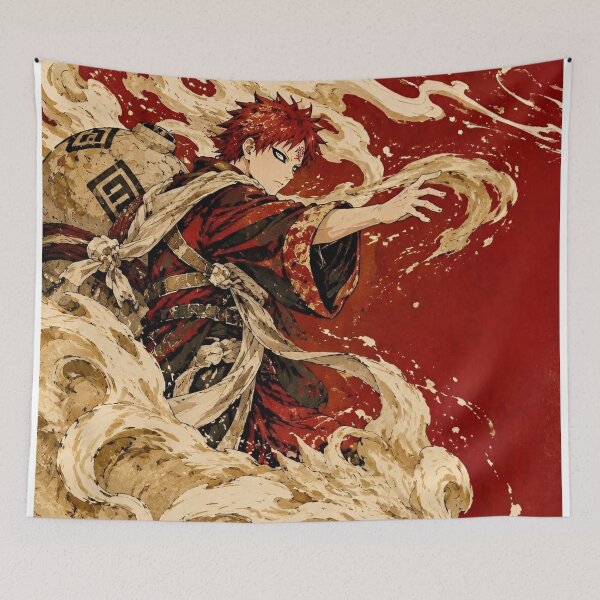 Item preview, Red Haired Sand Warrior – Golden Sand Dragon Japanese Ink Fantasy Art designed and sold by Dyan4.