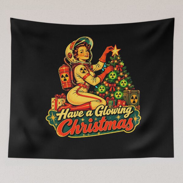 Item preview, Glowing Christmas Pin-Up Atomic Retro Holiday designed and sold by HayleePacoch.