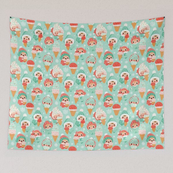 Item preview, Cute Winter Babies Ice Cream Snowflakes Pattern designed and sold by NicolasGlowArt.