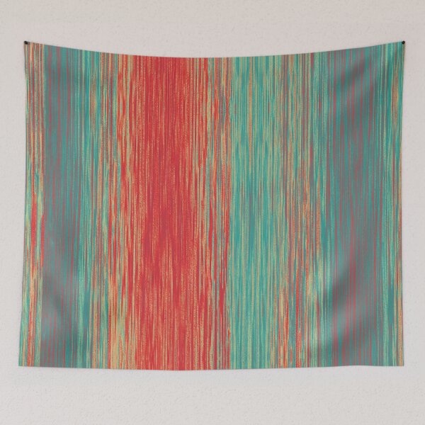Item preview, Bright Abstract Blended Lines Red Turquoise Mauve designed and sold by jocelynsart.