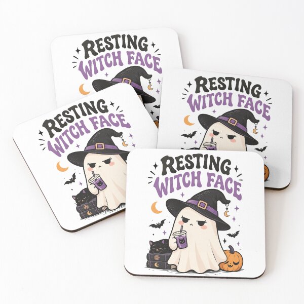 Item preview, Cute Ghost Witch Resting Witch Face Halloween Design designed and sold by Snikdha.