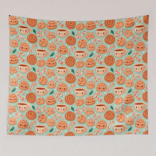 Item preview, Cozy Kawaii Cookies Coffee Candy Seamless Pattern designed and sold by NicolasGlowArt.