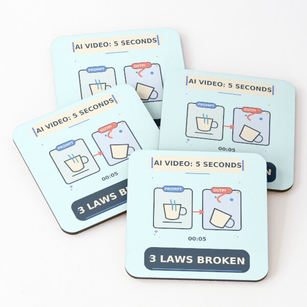Item preview, AI Video 5 Seconds 3 Laws Broken - Funny Generative AI Video Humor designed and sold by Ink and Wink.