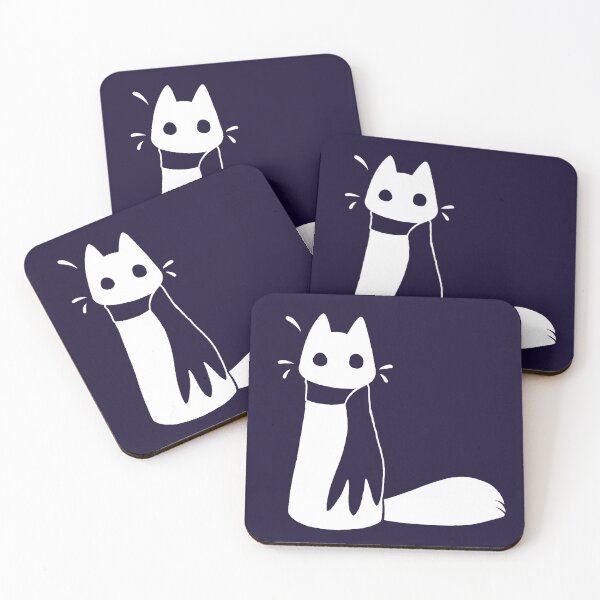 Item preview, Cat with Scarf (white) designed and sold by Dreamy Sea9ull.