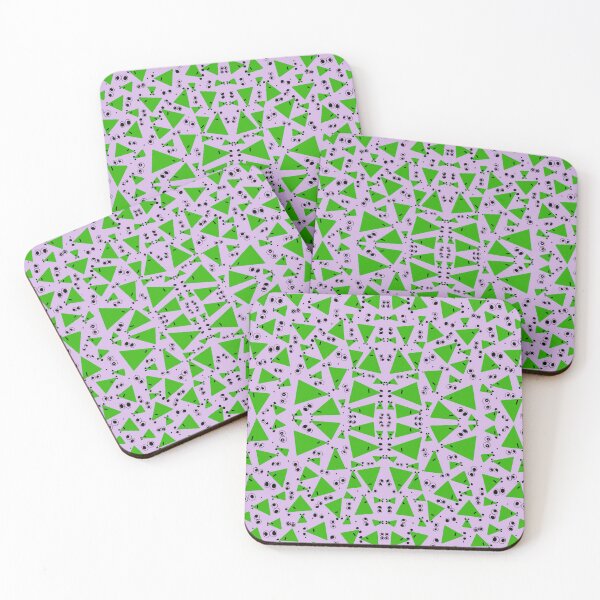 Item preview, Green geometric triangles and  Purple abstract patter art designed and sold by Bywithrose instant studio.