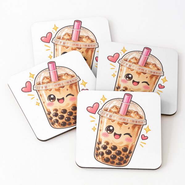 Item preview, Kawaii Boba Tea Sticker Pink Straw Cute designed and sold by PriyankaSonara.