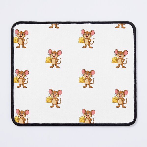 Item preview, Cute Happy Mouse Holding Cheese Cartoon designed and sold by Inka Moon Design.