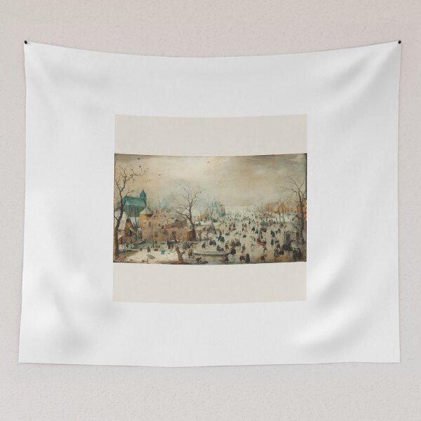 Item preview, Winter Landscape with Ice Skaters, Hendrick Avercamp, Dutch Golden Age designed and sold by BrightSheetsArt.