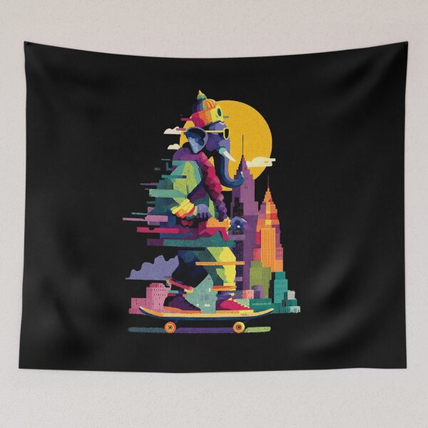 Item preview, Ganesha Urban Glide Vision – Colorful Skateboard Street Art designed and sold by PANNARUK .