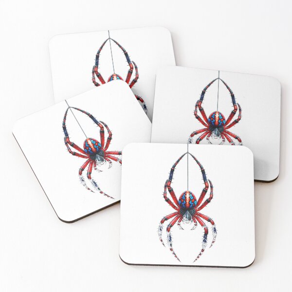 Item preview, Crimson Blue Venom Spider Dark Fantasy Art designed and sold by ModernPrints Lab.