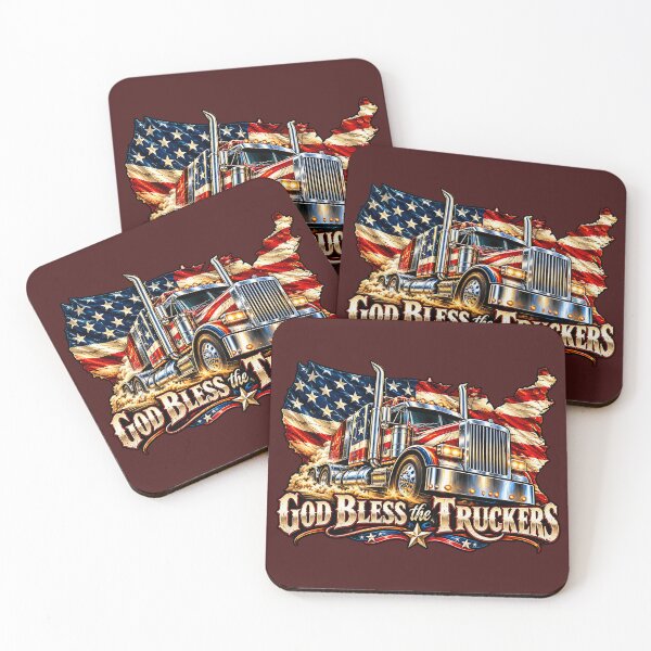 Item preview, God Bless The Truckers & USA Flag designed and sold by NomadForge.