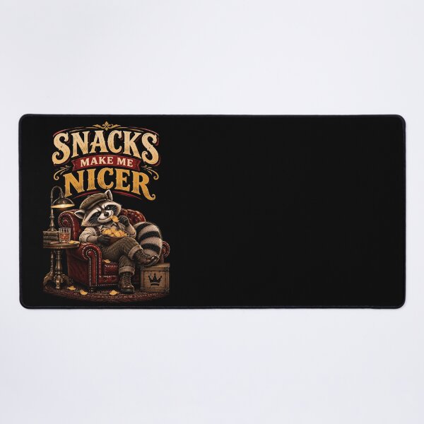 Item preview, Snacks Make Me Nicer Funny Raccoon Snack Design designed and sold by Creative-Sanc.