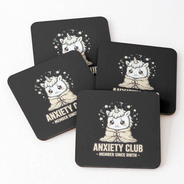 Item preview, Anxiety Club Member Since Birth - Kawaii Unicorn designed and sold by Lukasz Kobylka.