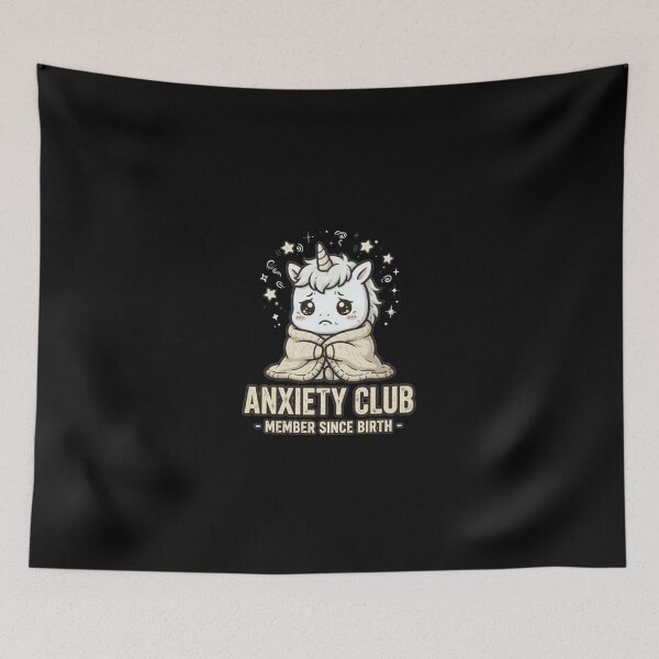 Item preview, Anxiety Club Member Since Birth - Kawaii Unicorn designed and sold by Lukasz Kobylka.