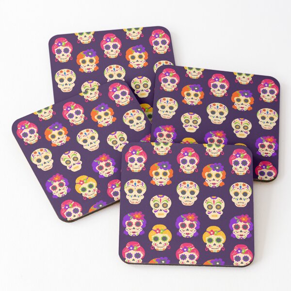 Item preview, Colorful Day of the Dead Sugar Skulls Seamless Pattern designed and sold by Mariana Shymkovych.