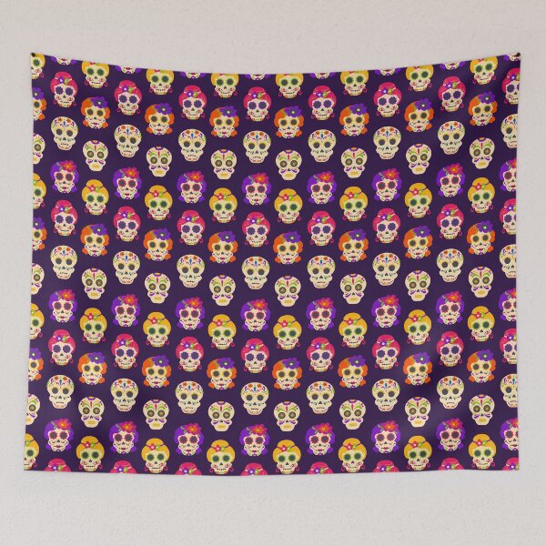 Item preview, Colorful Day of the Dead Sugar Skulls Seamless Pattern designed and sold by Mariana Shymkovych.
