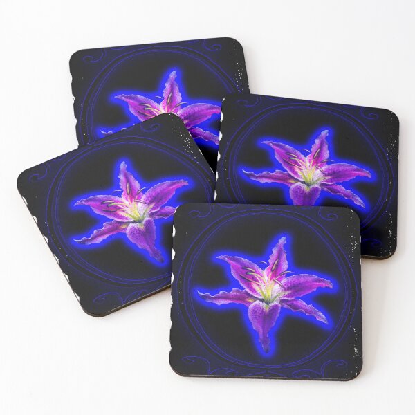 Item preview, Cyber Neon Lily Electric Blue Postage Stamp designed and sold by Svlysn.