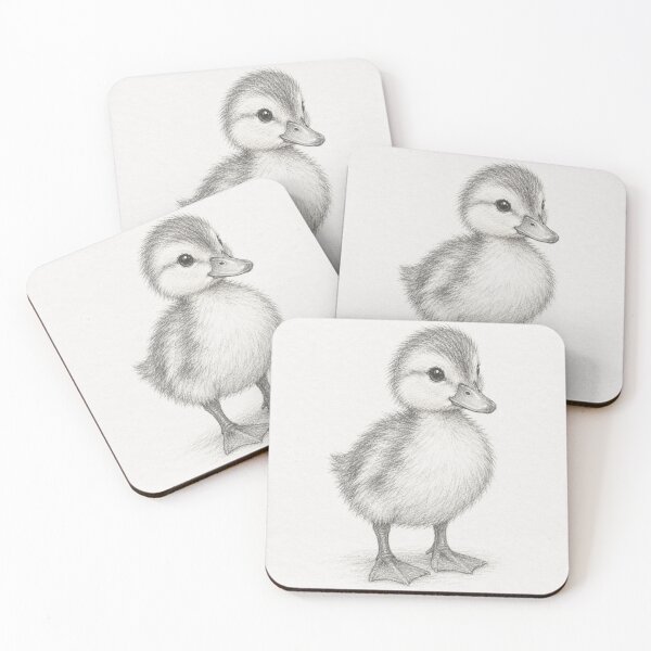 Item preview, Cute Duckling Pencil Drawing – Adorable Baby Duck Graphite Sketch designed and sold by compugrove.