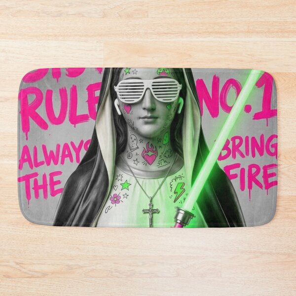 Item preview, Nun of Your Saber Business: Holy Habit Meets Shutter Shades and Neon Graffiti designed and sold by Print Fiction.