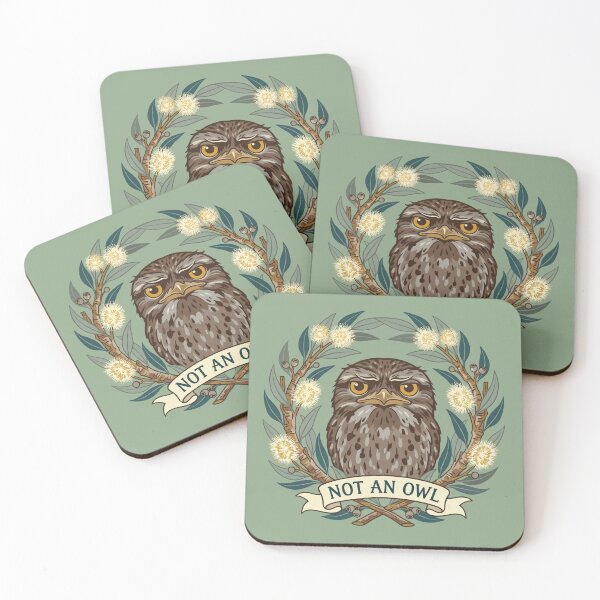 Item preview, Tawny Frogmouth Not An Owl Funny Australian Bird Botanical Art designed and sold by Wennebabs.