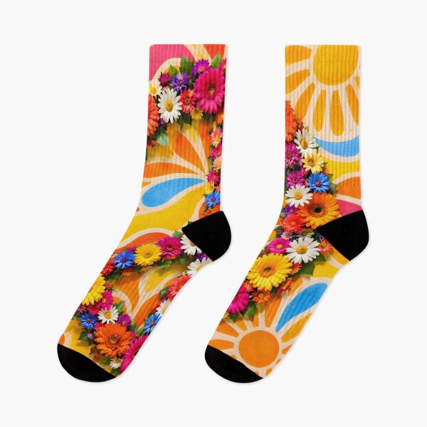 Item preview, Floral Peace Symbols on Sunny Fabric Background designed and sold by Sybille-Yates.
