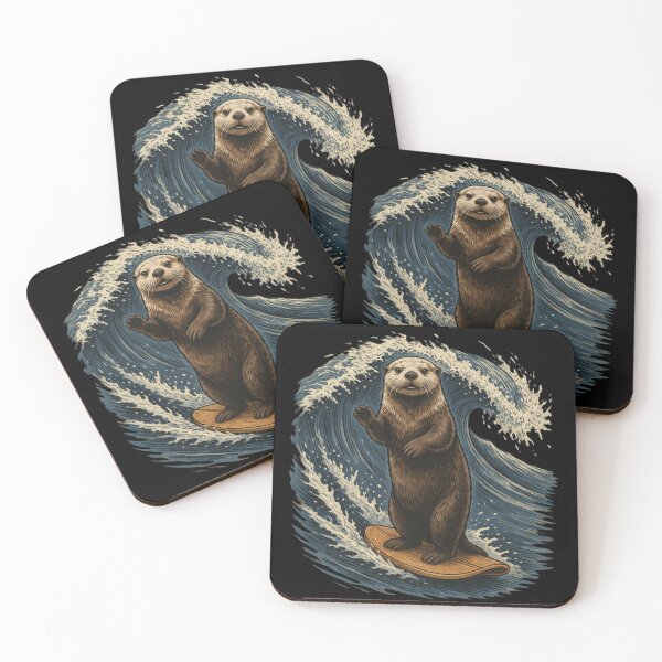 Item preview, Funny Otter Surfing a Giant Ocean Wave designed and sold by No Excuses Supply.