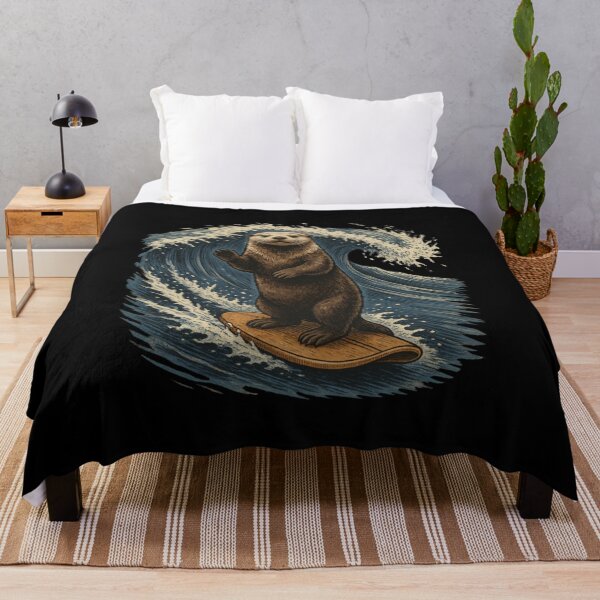 Item preview, Funny Otter Surfing a Giant Ocean Wave designed and sold by No Excuses Supply.