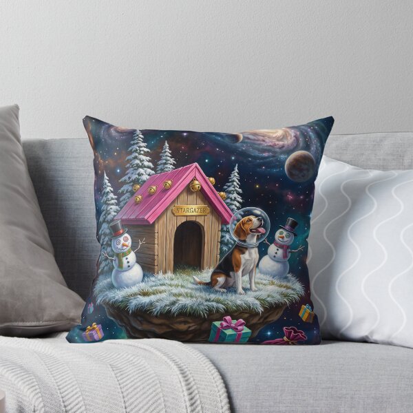 Item preview, Cosmic Beagle Christmas Space Dog Pop Surrealism Galaxy Wall Art designed and sold by Rain-Road.