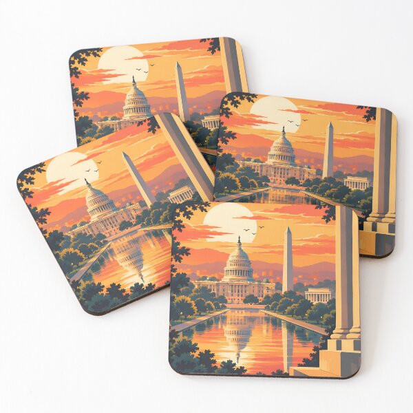 Item preview, Vintage Washington DC Capitol Sunset Cityscape  designed and sold by Imaginationbeyond.