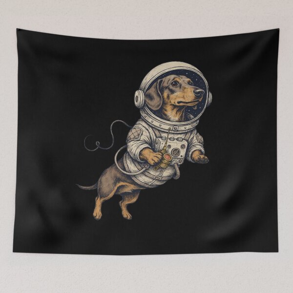 Item preview, Funny Dachshund Dog Astronaut in Space designed and sold by No Excuses Supply.