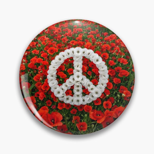 Item preview, White Poppy Peace Symbol on Field of Red Poppies designed and sold by Sybille-Yates.
