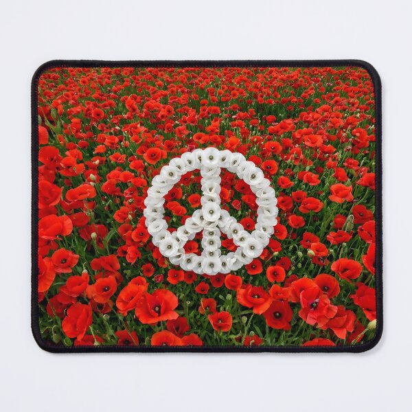 Item preview, White Poppy Peace Symbol on Field of Red Poppies designed and sold by Sybille-Yates.