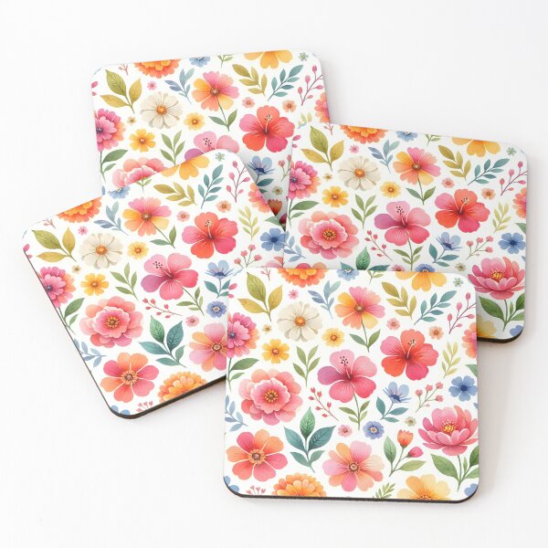 Item preview, Bright Watercolor Summer Garden Floral Pattern designed and sold by Sybille-Yates.