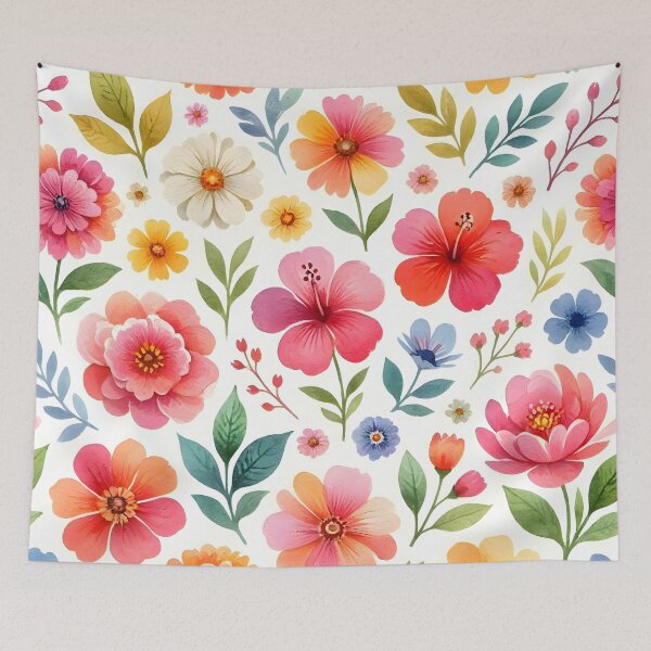 Item preview, Bright Watercolor Summer Garden Floral Pattern designed and sold by Sybille-Yates.