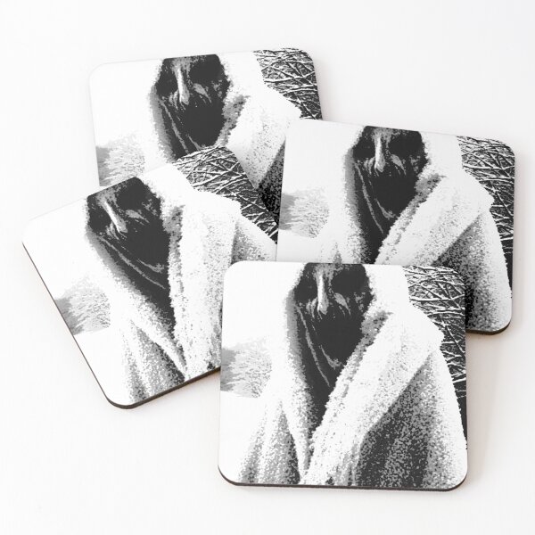 Item preview, Eerie Snow Wraith with Glowing Eyes Black And White designed and sold by D6rkT3chDemon.
