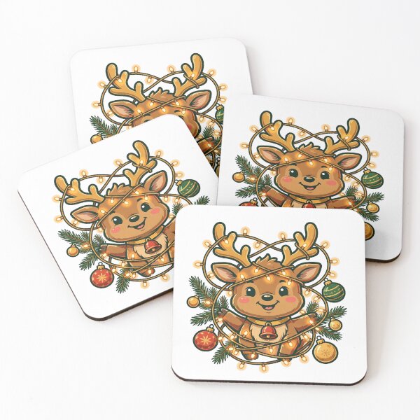 Item preview, Tangled Lights Reindeer Christmas designed and sold by Gifter-ly Cozy Christmas.