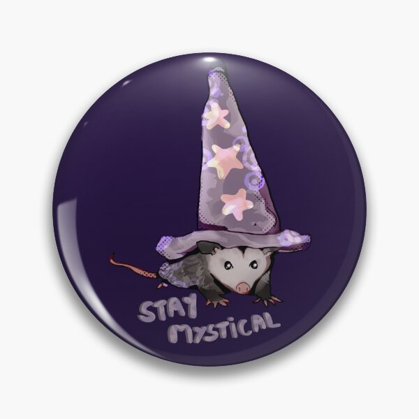 Item preview, Wizard opossum illustration "Stay Mystical" | Whimsical Magical Animal Art designed and sold by pinkybat.
