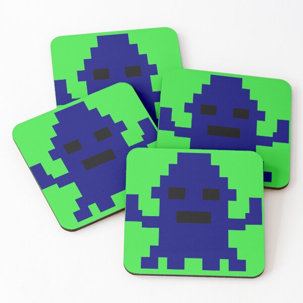 Item preview, Blue Neon Pixel Monster Retro Arcade Halloween Gamer Art designed and sold by FlatstudioArt.
