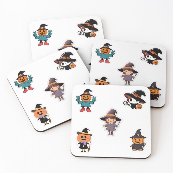 Item preview, Cute Halloween Witch And Pumpkin Characters Pack designed and sold by KAWAII STUDIO NB.