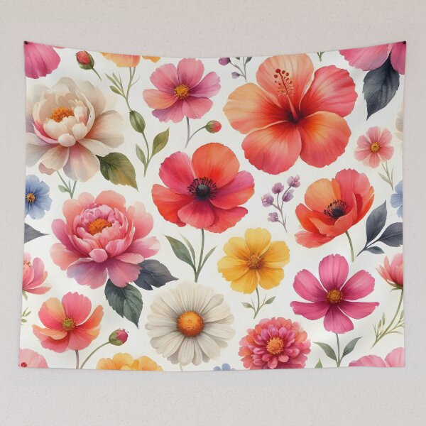 Item preview, Bright Watercolor Summer Garden Floral Pattern designed and sold by Sybille-Yates.