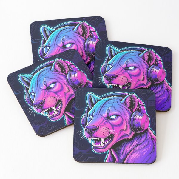 Item preview, Thylacoleo Cyberpunk with Neon Headphones – Neon Dino Design designed and sold by CyberGlow Designs.